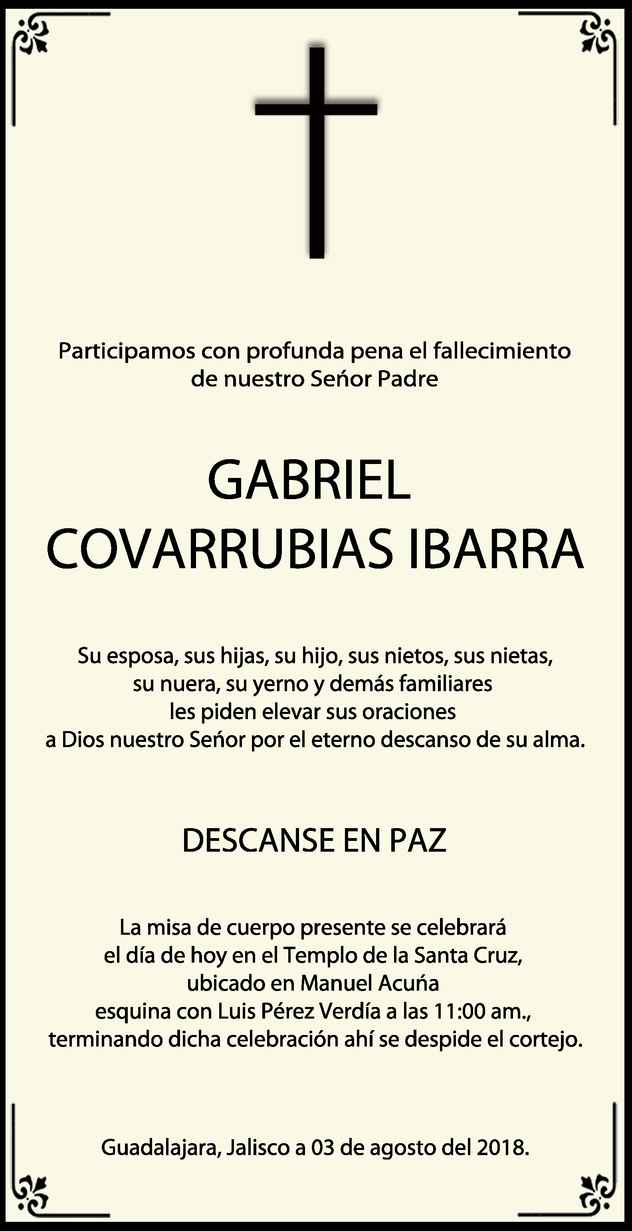 Se Or Gabriel Covarrubias Ibarra Obituario Esquela