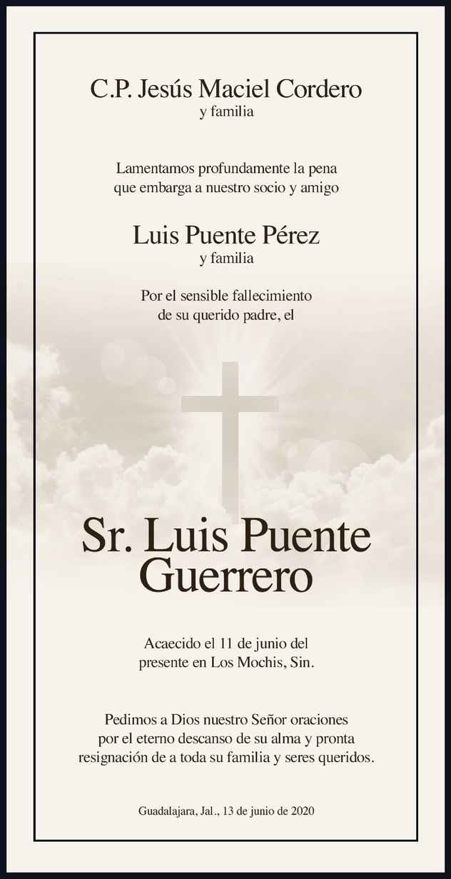 Luis Puente Guerrero Obituario Esquela