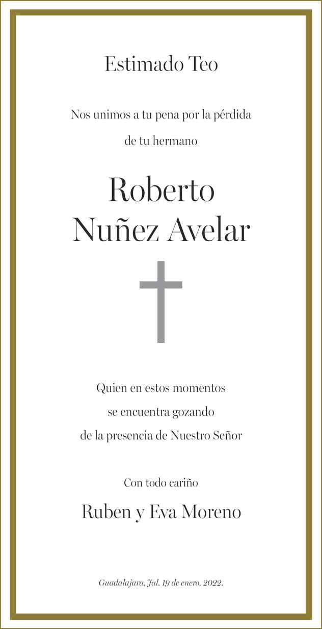 Roberto N Ez Avelar Obituario Esquela