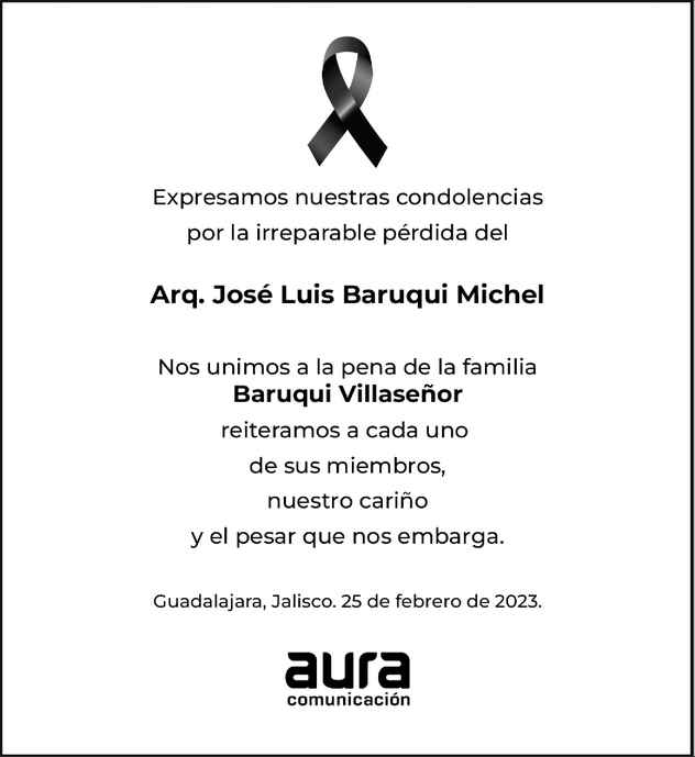 Jos Luis Baruqui Michel Obituario Esquela