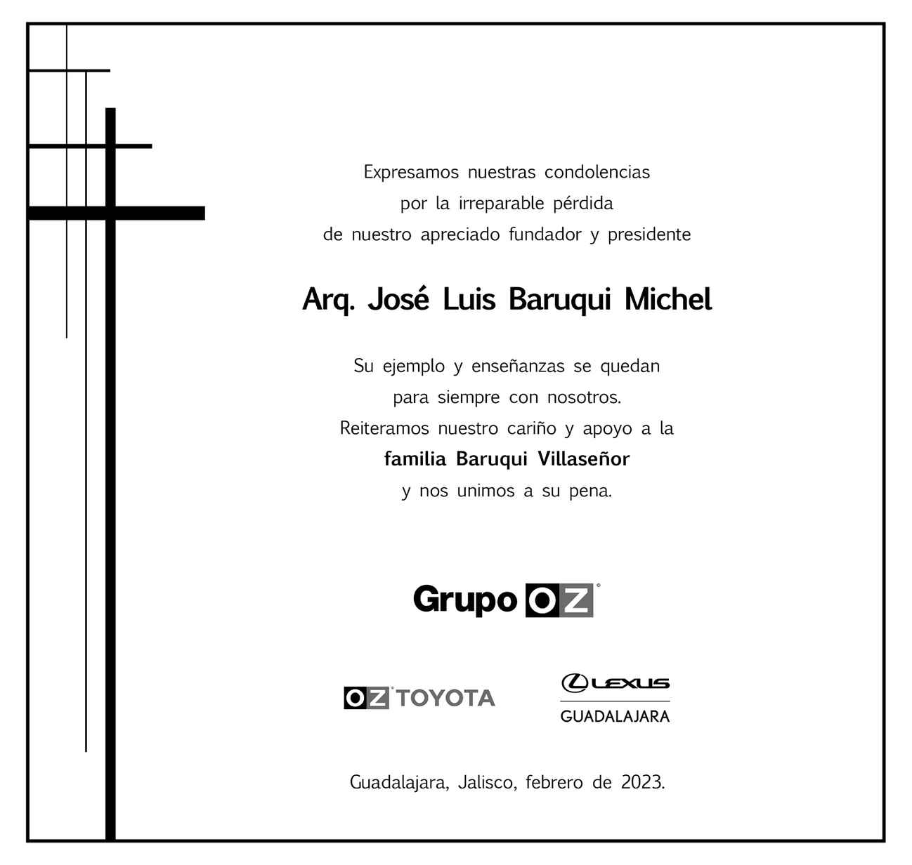 Jos Luis Baruqui Michel Obituario Esquela