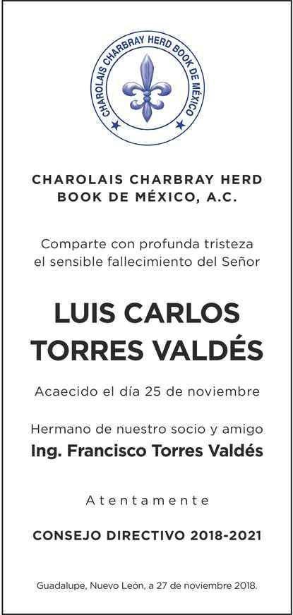 Señor Luis Carlos Torres Valdés Obituario Esquela