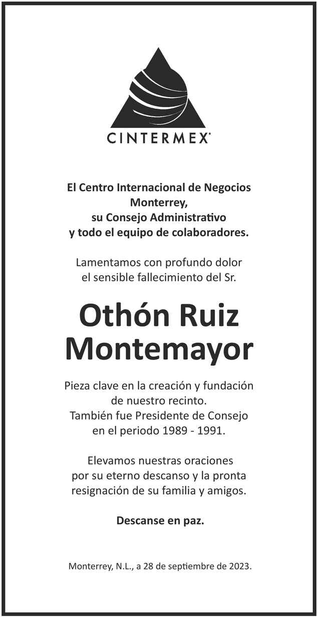 Sr Oth N Ruiz Montemayor Obituario Esquela