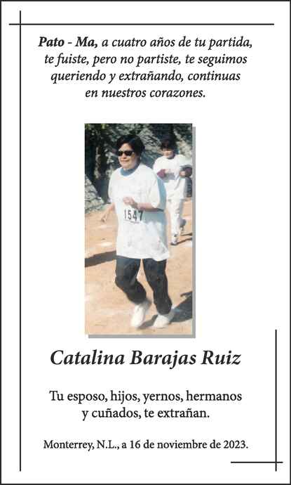 Catalina Barajas Ruiz Obituario Esquela