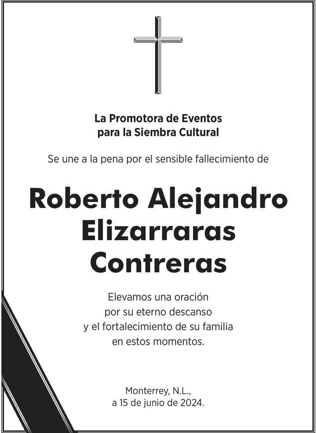 Roberto Alejandro Elizarraras Contreras Obituario Esquela