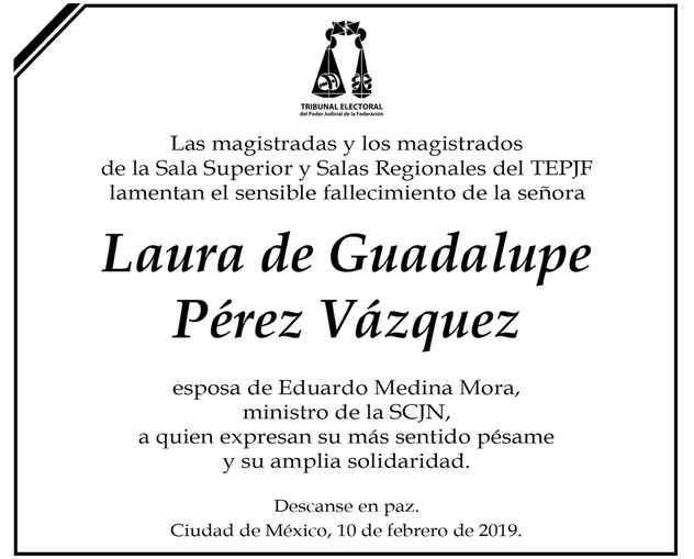 Señora Laura Pérez Vázquez Obituario Esquela