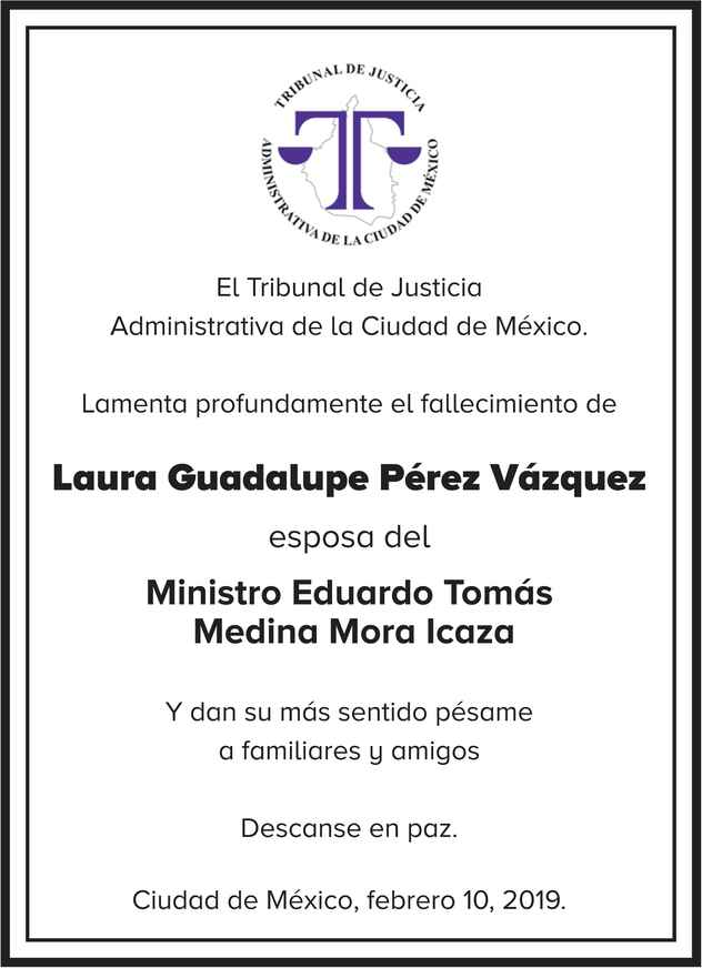 Señora Laura Pérez Vázquez Obituario Esquela