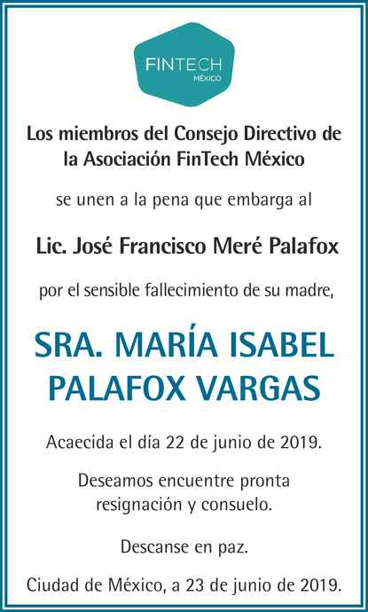 Se Ora Mar A Isabel Palafox Vargas Obituario Esquela