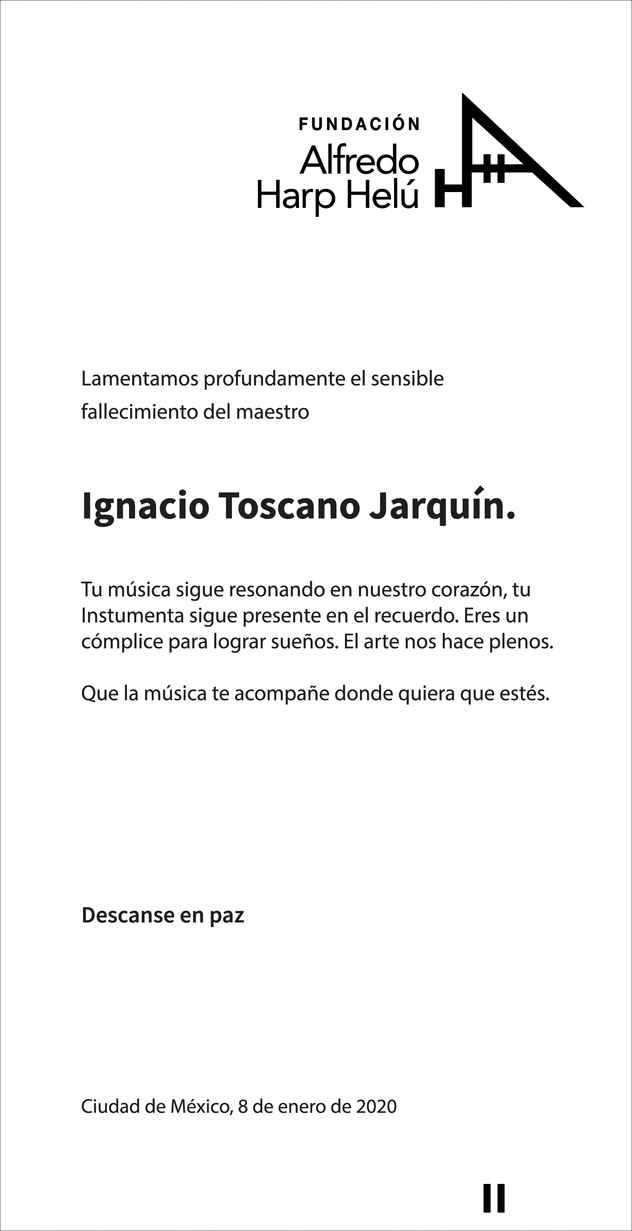 Se Or Ignacio Toscano Jarqu N Obituario Esquela