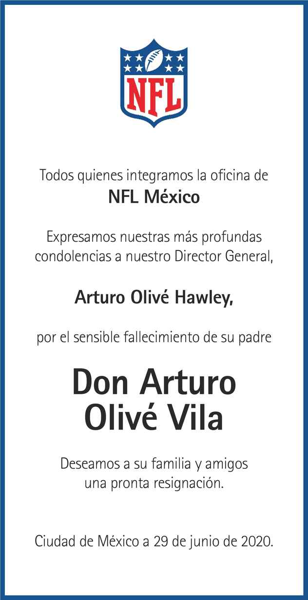 Se Or Arturo Oliv Vila Obituario Esquela