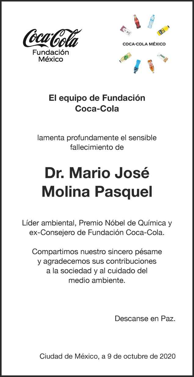 Dr Jos Mario Molina Pasquel Y Henr Quez Obituario Esquela