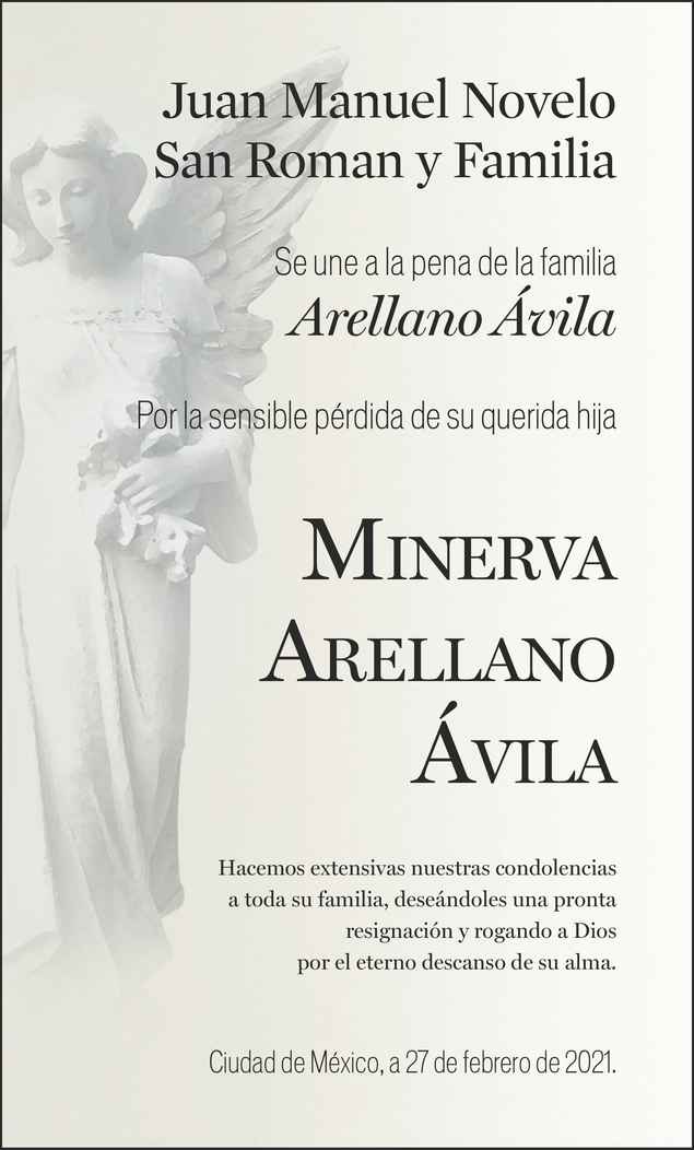 Señora Minerva Arellano Ávila Obituario Esquela