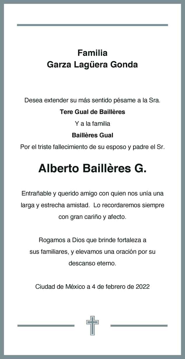 Lic Alberto Bailleres Gonz Lez Obituario Esquela