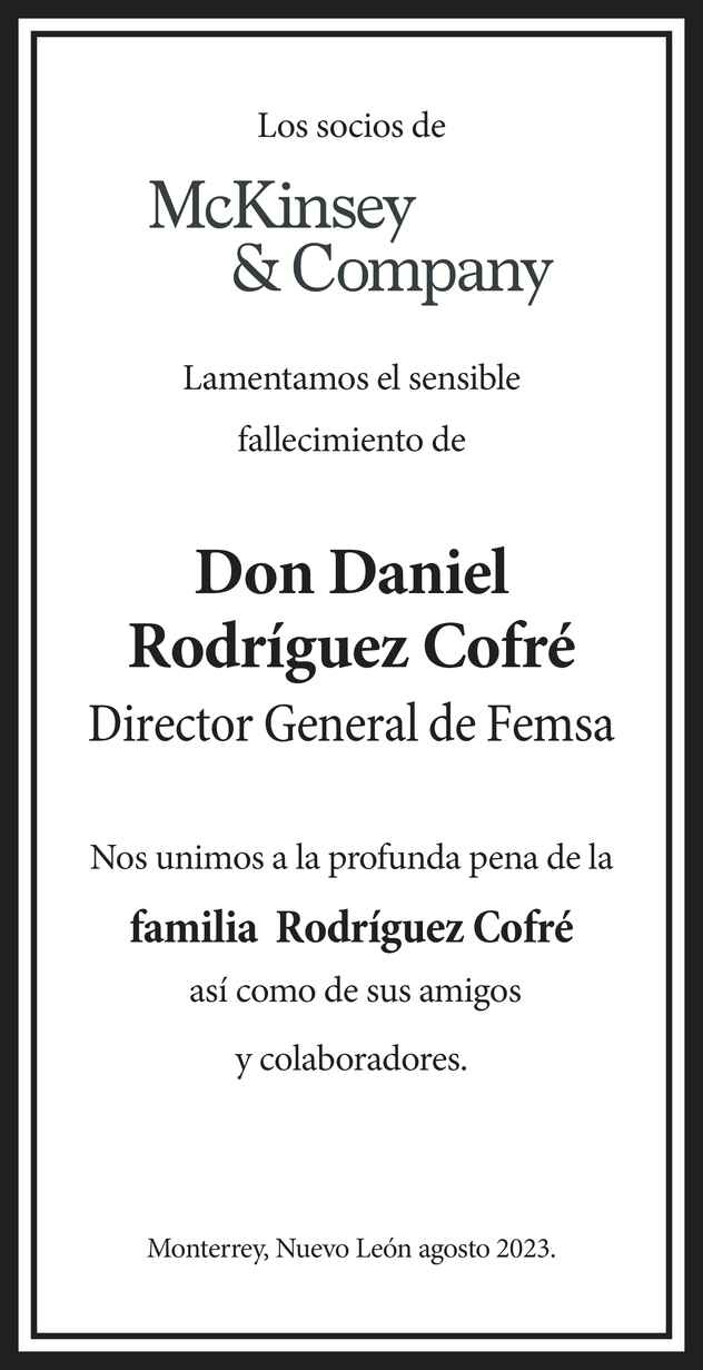 Ing Daniel Rodr Guez Cofr Obituario Esquela