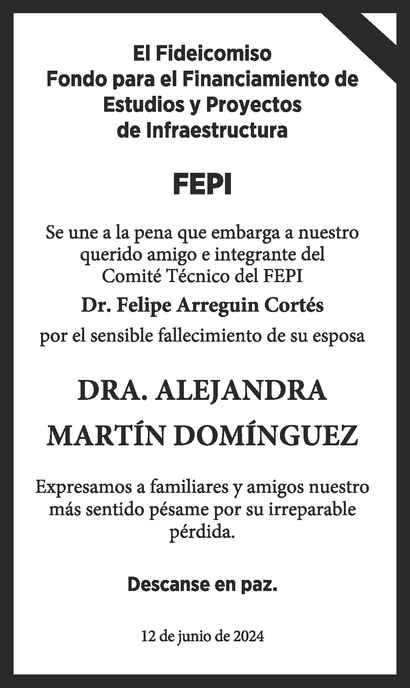 Doctora Alejandra Martín Domínguez Obituario Esquela