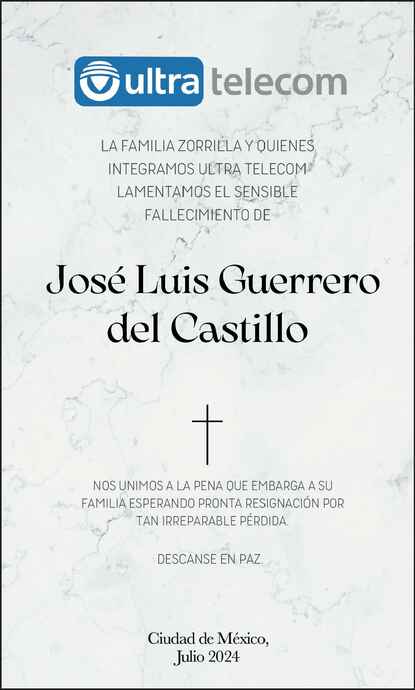 Señor José Luis Guerrero del Castillo Obituario Esquela