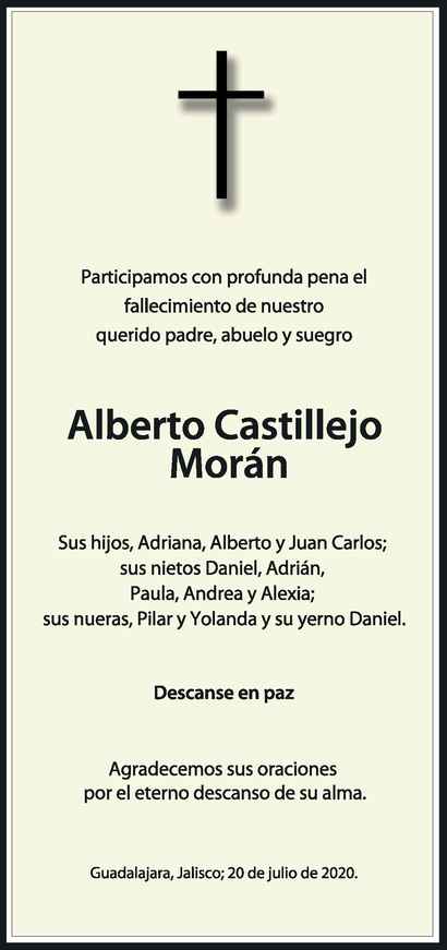 Alberto Castillejo Morán Obituario Esquela
