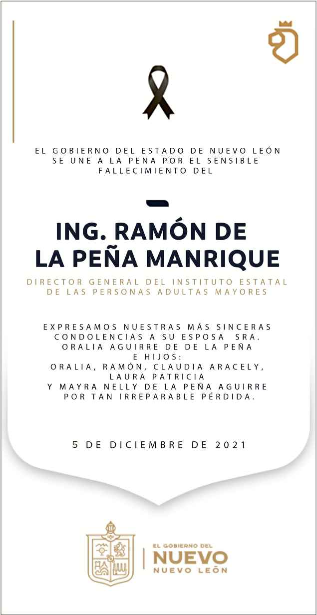 Ing Ramón De La Peña Manrique Obituario Esquela 8392