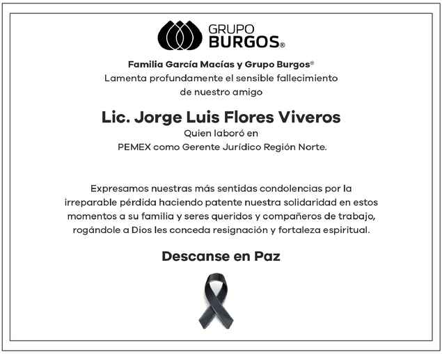 Lic. Jorge Luis Flores Viveros Obituario Esquela