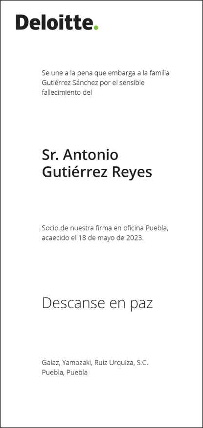 Se or Antonio Guti rrez Reyes Obituario Esquela